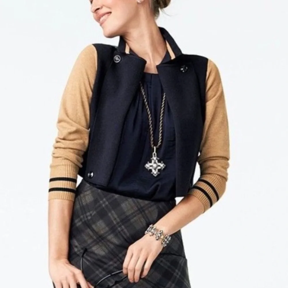 Cabi “School/Letterman” Cardigan. Multi Color, size small. - Picture 1 of 11